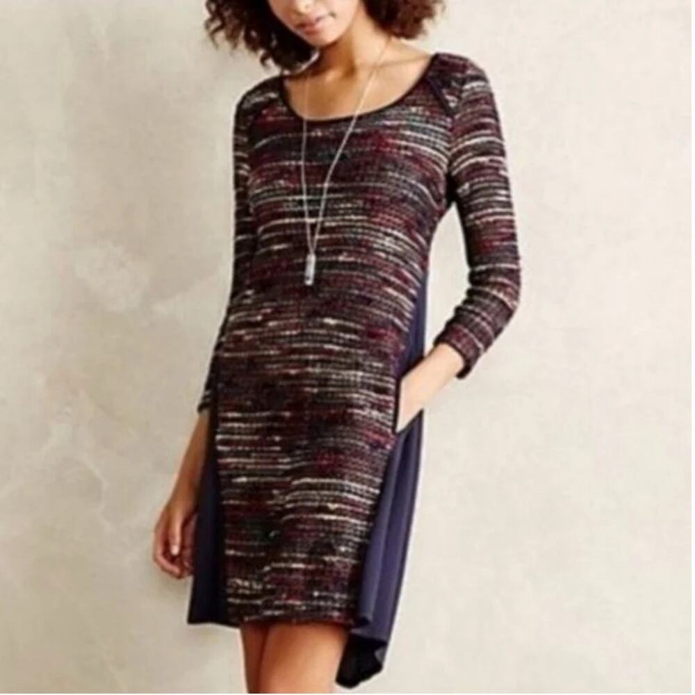 Anthropologie Maeve Rainbow Boucle Chunky Yarn Knit Dress